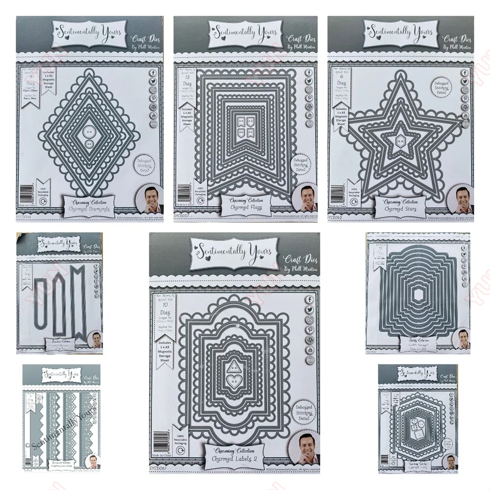 

New Stars Labels Metal Cutting Die DIY Molds Scrapbooking Paper Making Cuts Crafts Template Handmade Perfectly Pretty Border Die