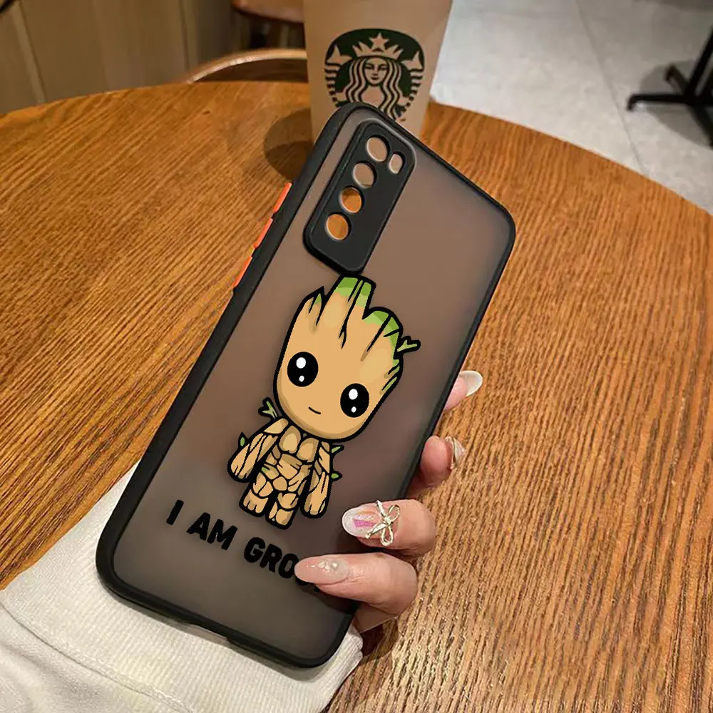 thumbnail image 1 of Matte Case for Huawei NOVA Y70 10 9 8SE 8 7SE 7I 7 6 5I 5 3I 4G 5G Hard PC Case Funda Coque Capa Shell Cover Marvel Comics Groot, 1 of 5