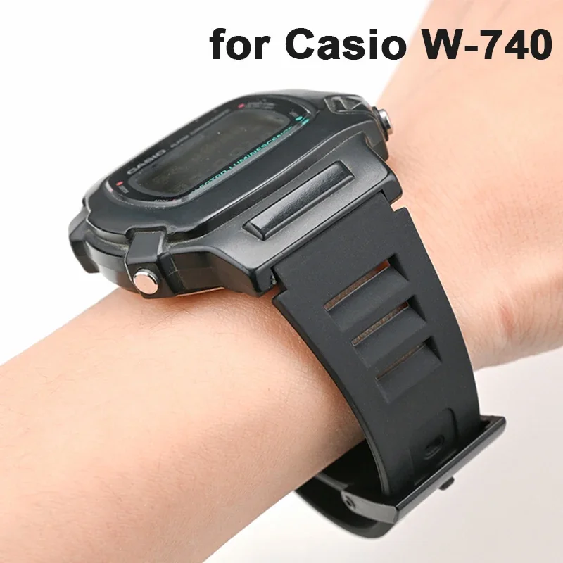 Black Resin Rubber Waterproof Watch Band - Student Replacement Strap, Unisex Bracelet Accessories, 19mm