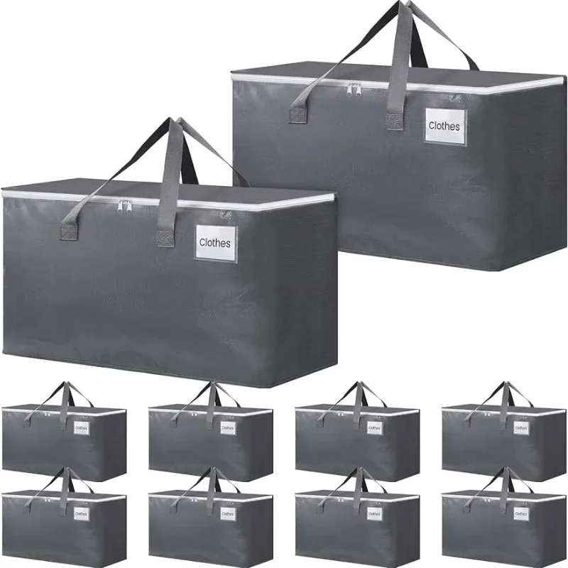 

Large Moving Boxes with Zippers & Handles Moving Supplies with Lids, Heavy Duty Totes for Storage Bags