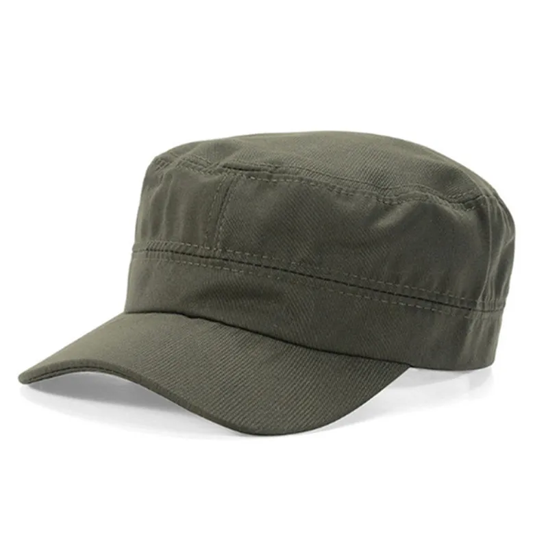 1PC Fashion Men Women Five Colors Unisex Adjustable Classic Style Plain Flat Vintage Army Hat Cadet Military Patrol Cap_voghion.com