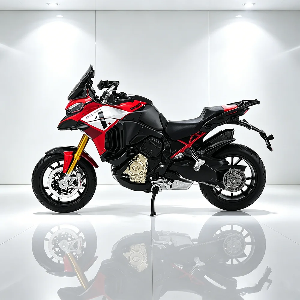 Bburago 1:18 Nuovo modello Ducati Multistrada V4 Lavorazione squisita, collezione classica, modello di moto in lega pressofusa