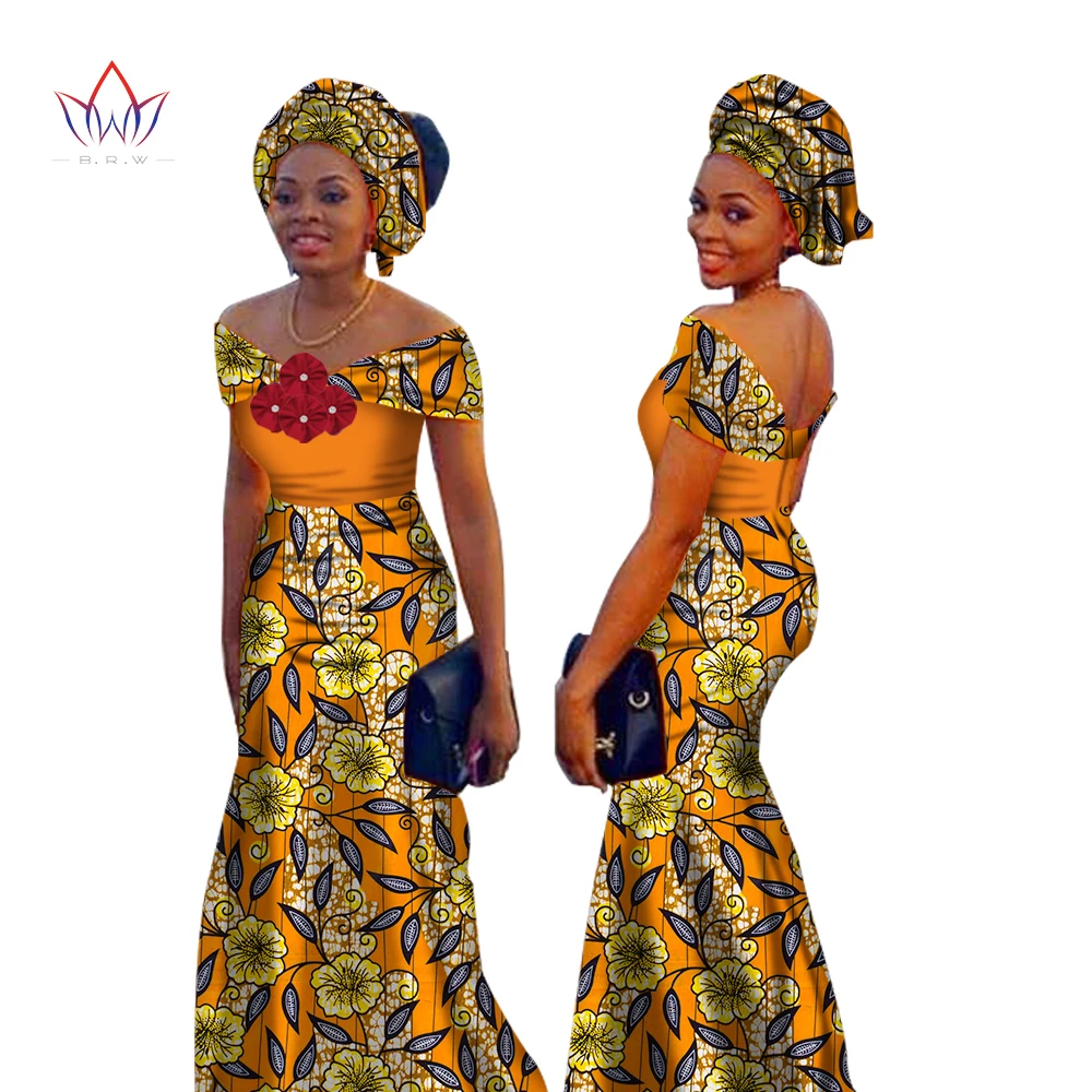 

Африканские платья BRW для женщин, длинные платья с Африканским принтом, Дашики, базин богатый, разные размеры, блестящее платье для девушек WY1688