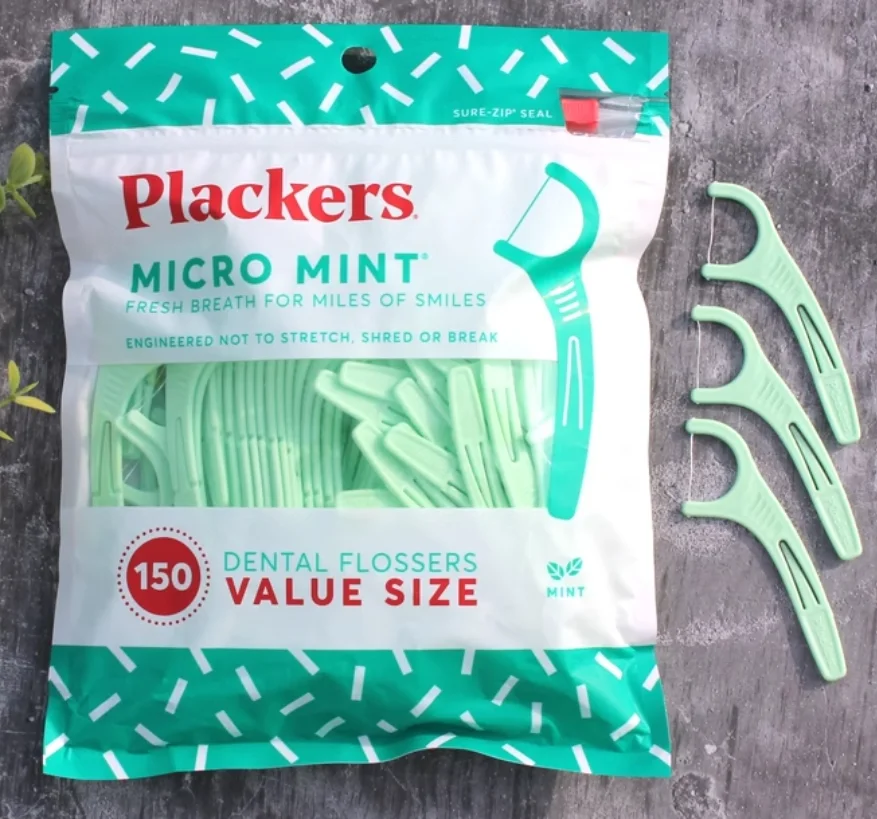 Dental Floss Plackers dental floss ultra-fine family pack mint flavor care polymer floss rod flossing thread