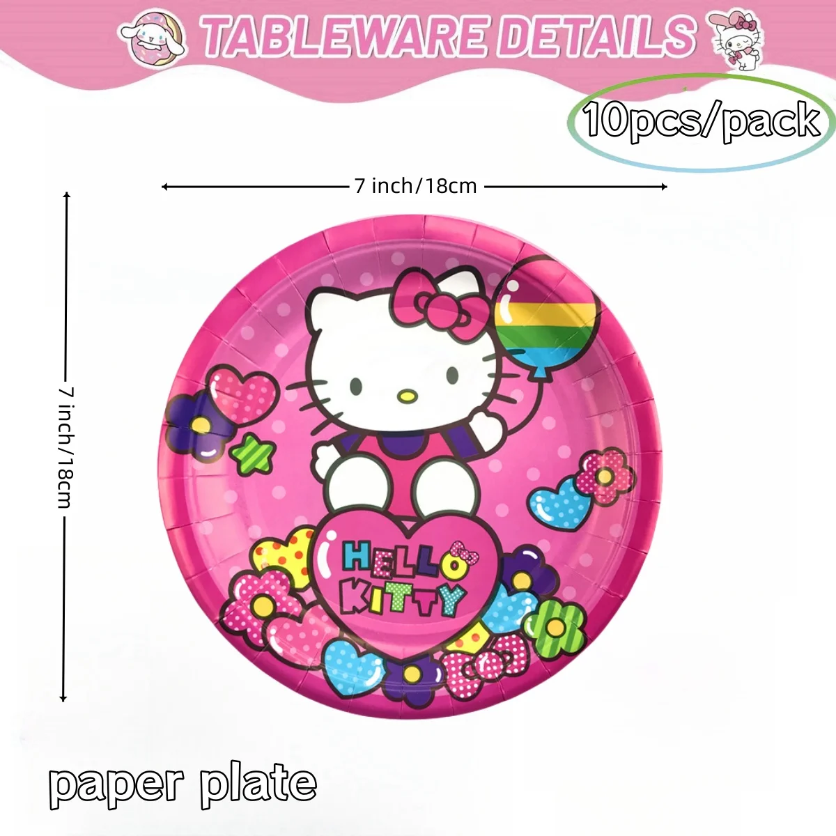 thumbnail image 1 of Decoración para fiesta de cumpleaños de Hello Kitty, mantel con forma de gato, vaso, plato, servilleta, bolsa de regalo, regalos para baby shower, regalos para niños, suministros para fiestas, 1 of 5