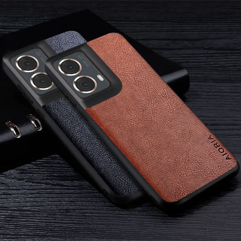 Luxury Leather Litchi Pattern Retro Back Cover Case