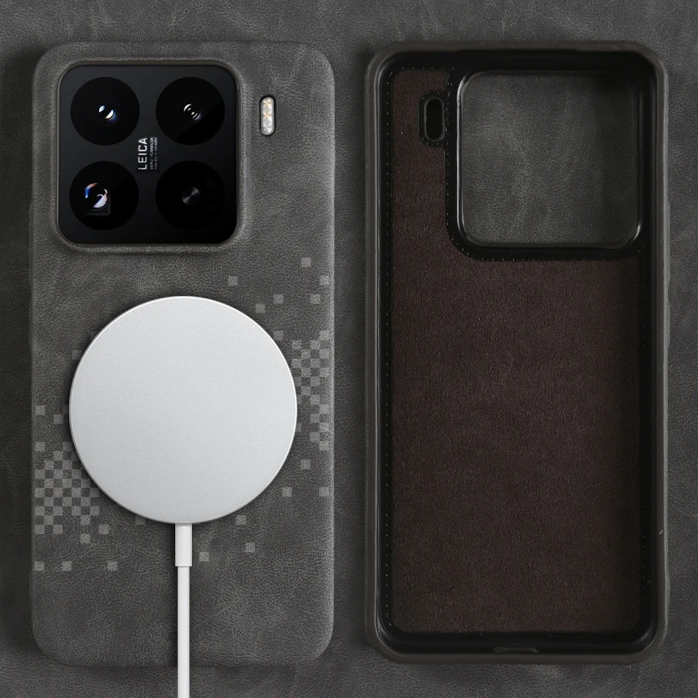 Luxury PU Leather Magnetic Wireless Charging Case Cover