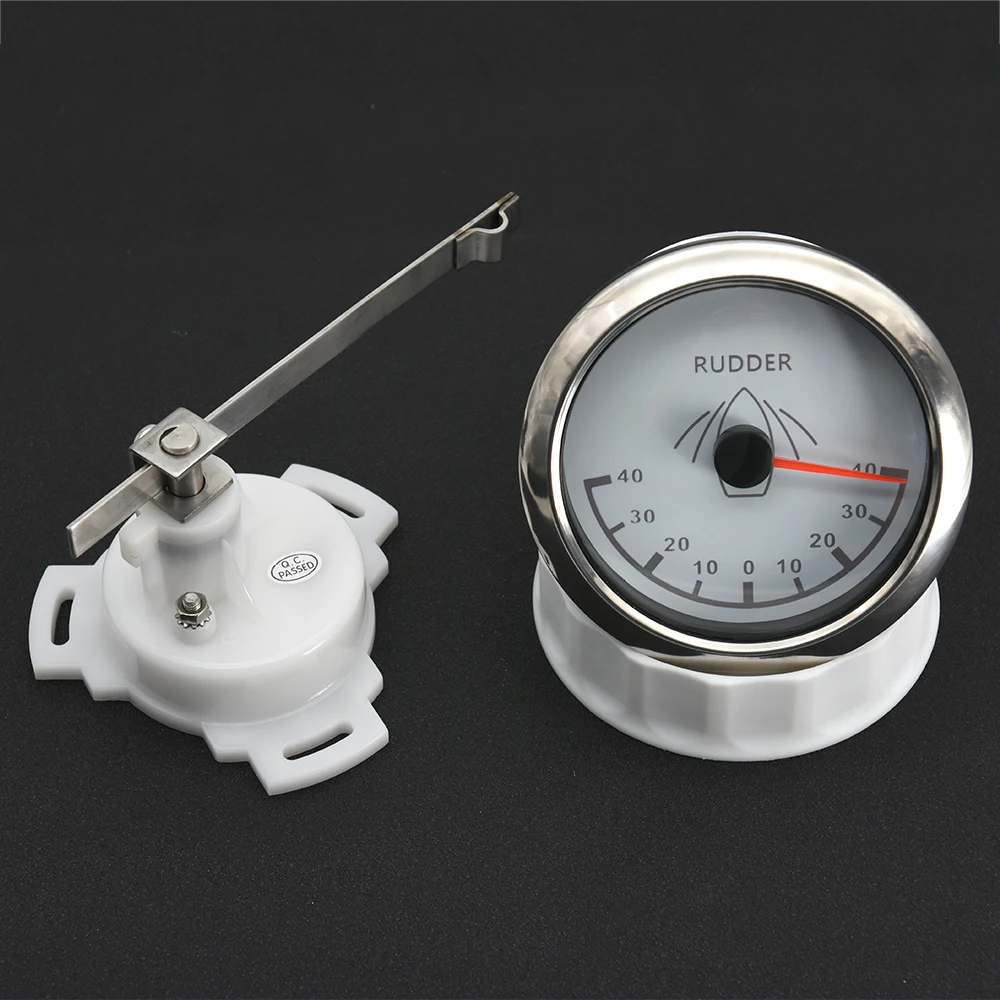 85Mm Boot Marine Roerstand Indicator Gauge 0-190 Ohm Roerstand Meter Sensor Rode Backlight 12V/24V -40 ~ 40 Bereik