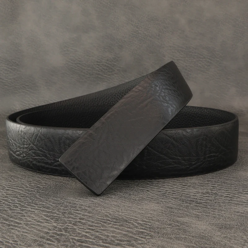 3.7CM Pure Genuine Leather Belts for Men Strap Male Brass Buckle Fancy Jeans Luxury