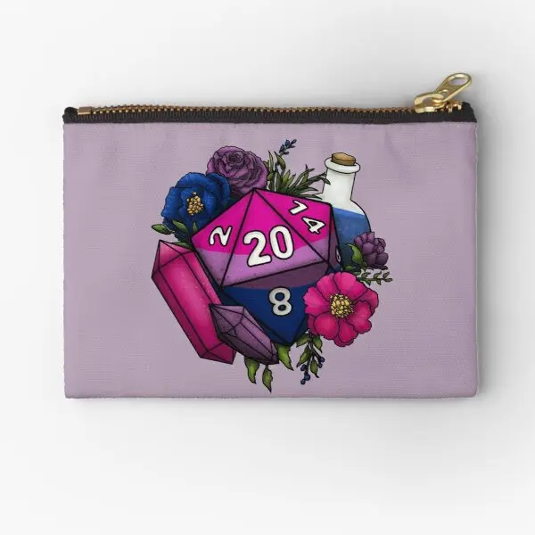 

Pride Bisexual D20 Настольная Игра Ролевая игра D кармашки на молнии для хранения женский чистый кошелек Косметика маленькие деньги ключи носки мужские трусики
