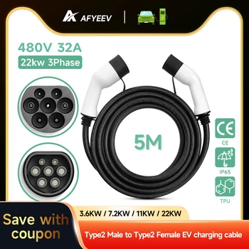 AFYEEV 32 Amp Electric Vehicle EV Charger Type 2 IEC 62196-2 Portable EVSE,  CEE Plug 220V-240V Car Charging Cable Type1 J1772 - AliExpress
