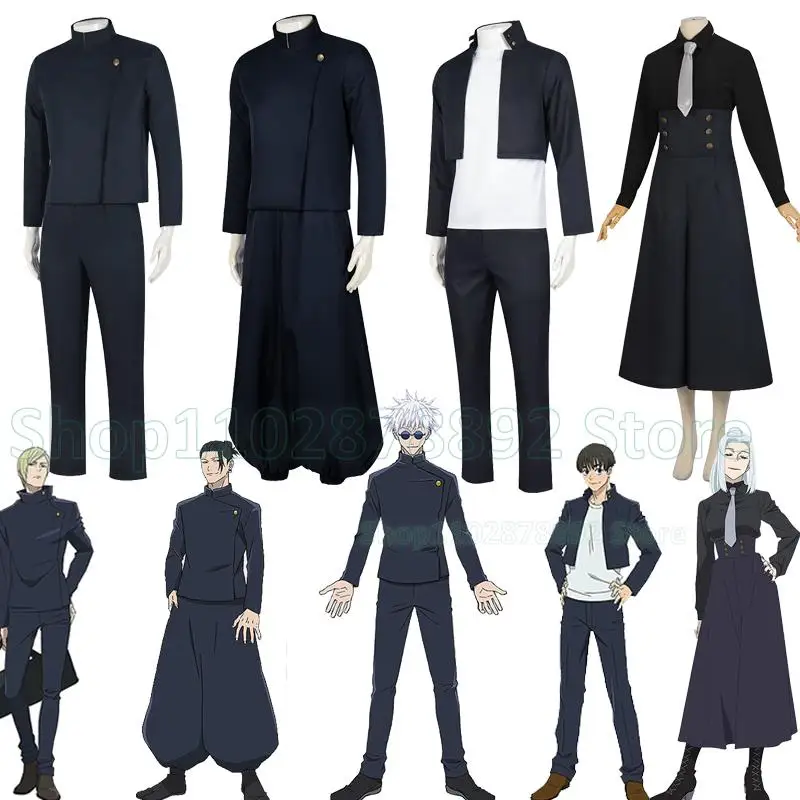 

Anime Jujutsu Kaisen Satoru Gojo Geto Suguru Nanami Kento Mei Mei Cosplay Costume Wig School Uniform Halloween Cosplay Party Set