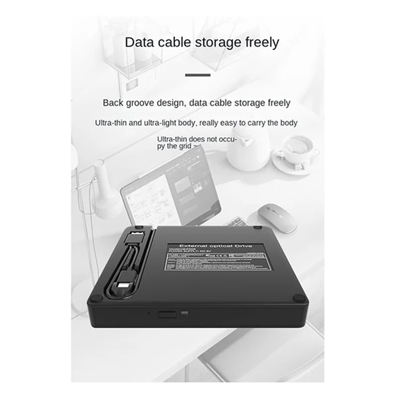 A25R-External DVD Drive USB 3.0 Portable Optical Drives CD DVD Burner Player Reader For Laptop