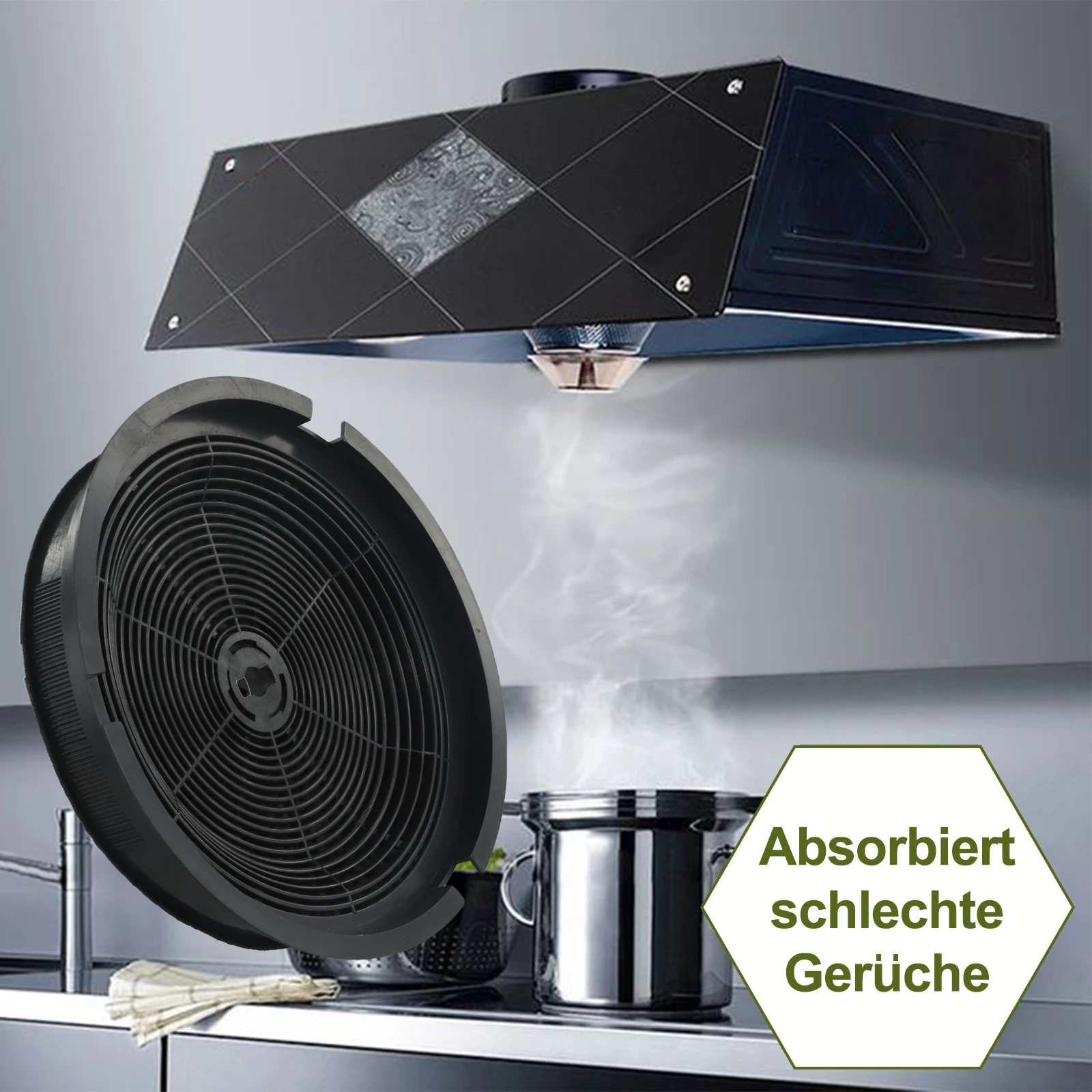Active Carbon Filter For Extractor Hood Round Active Charcoal Filter For Exhaust Hoods Circulation Range Hood Carb Box 1pc