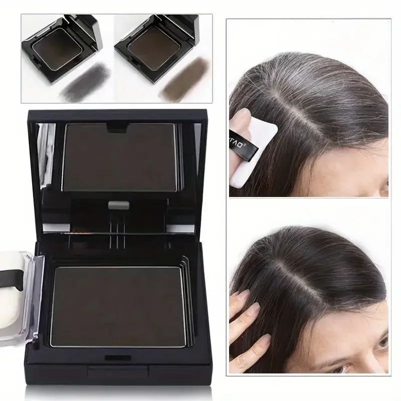 Instant Hairline Hair Powder Waterproof Hair Dye Powder Eyebrow Contour Portable Touch-Up for Gray Coverage