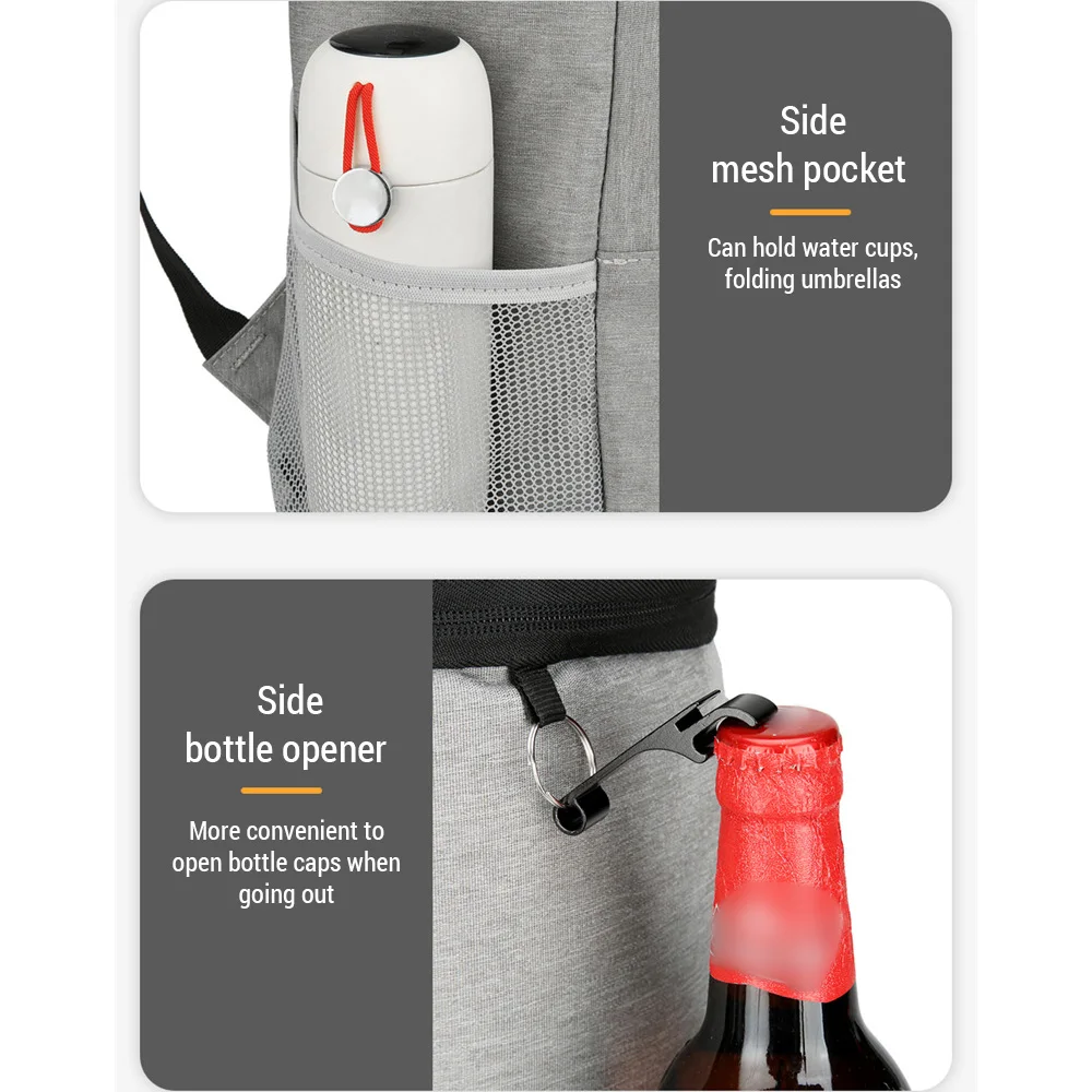 Insulated Cooler Backpack Aluminum Foil Thermal Leakproof Picnic Cooler Bag for Outdoor Camping lunch cooler bag