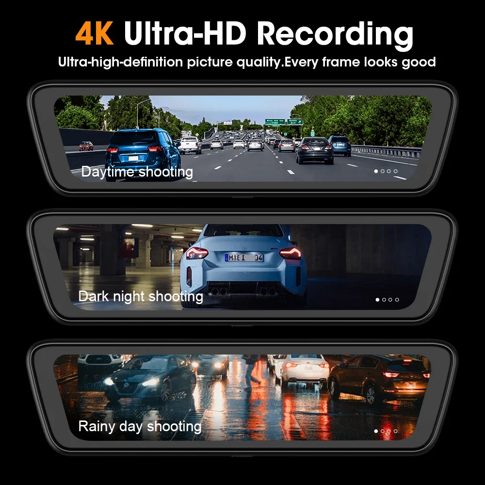 4K Car DVR 8.3 Inch Dash Cam Dual Lens Dashcam IPS Dual front and rear SONY 307 cameras Support 1080P Rear View Camera GPS WIFI - Image 4