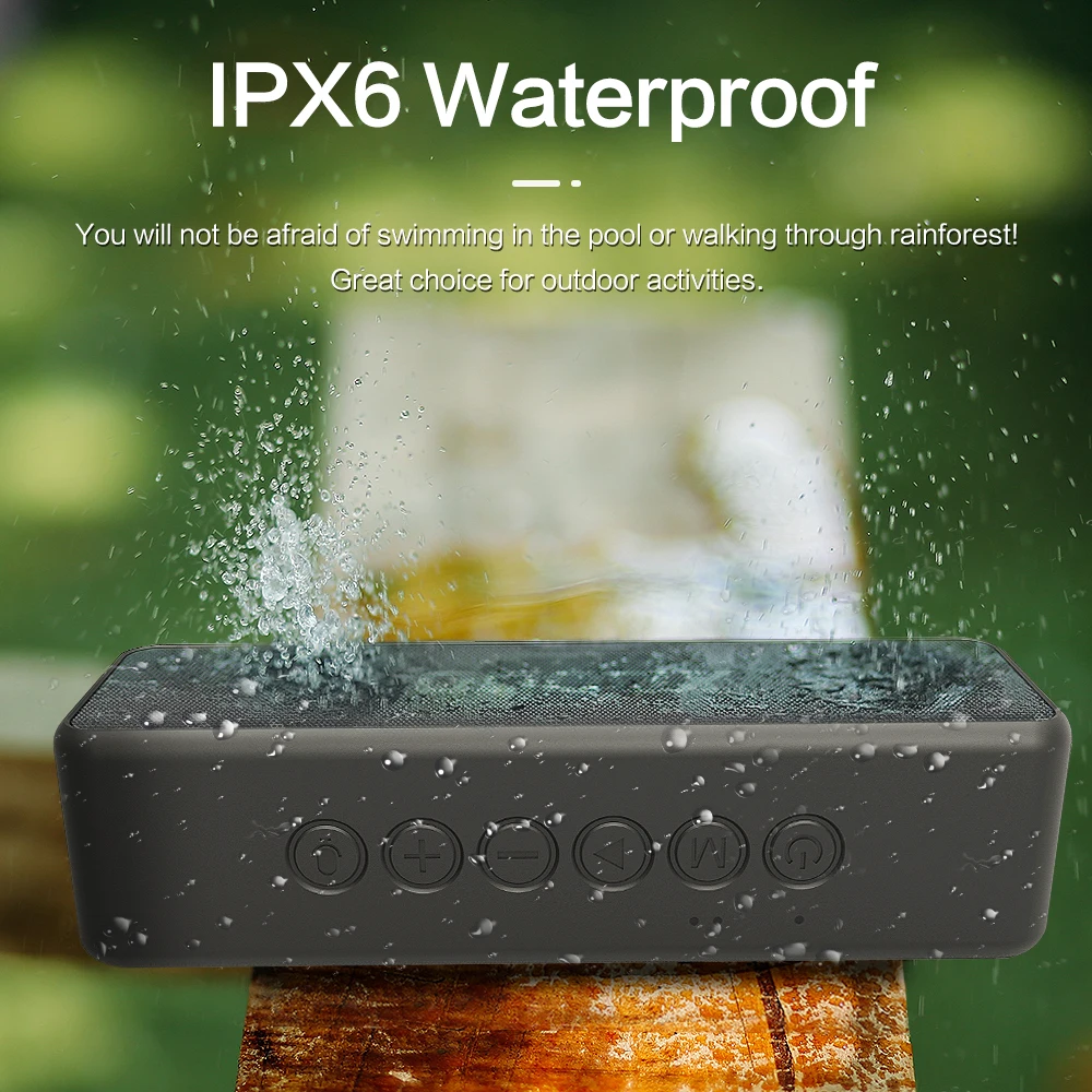 Portable Wireless Bluetooth Speaker V5.0 TWS Type-C Loud Stereo Super Bass IPX6 Waterproof 30W Subwoofer Speaker
