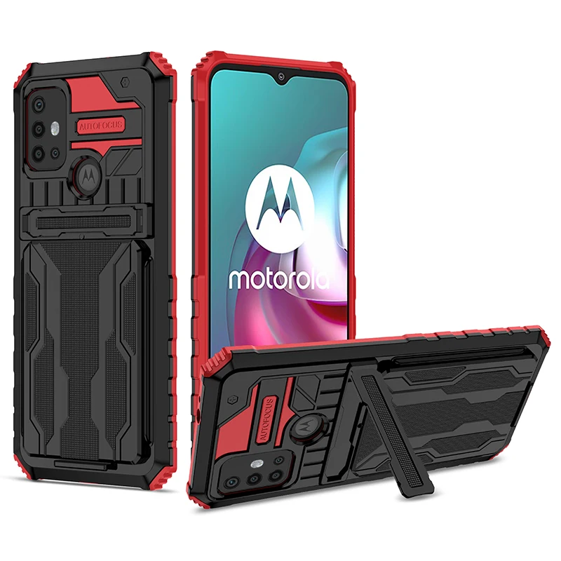 Shockproof Armor Phone Case with Card Holder for Moto Motorola G Series