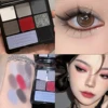9 Colour Matte Waterproof Eyeshadow Palette Blue Purple Eye Shadow Pigment Smoky Punk Eyeshadow Summer Swimming Cosmetics 3