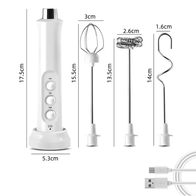 Schiuma di latte wireless USB ricaricabile portatile Macchina per schiuma elettrica 3 velocità per latte Cappuccino Mixer frusta per caffè al cioccolata calda 6