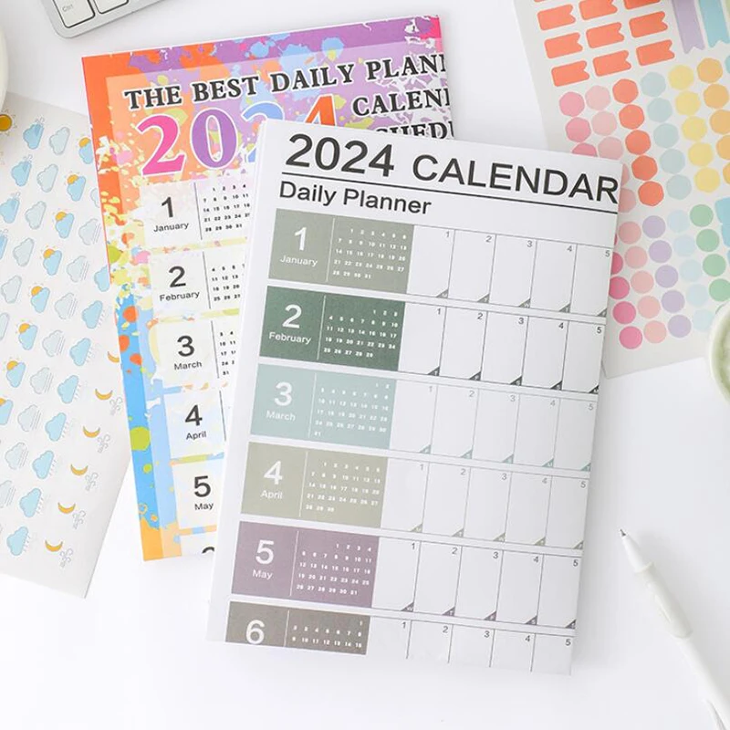 Calendar 2024 Planner Sheet Kawaii To Do List Daily Schedule Annual Planner  Yearly Weekly Agenda Organizer