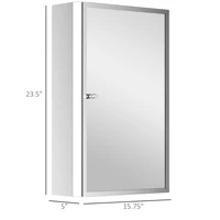24"X16" Bathroom Mirrored Medicine Cabinet Storage 3 Shelves Stainless Steel 3