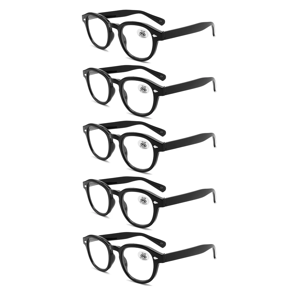 5 Pack Reading Glasses a Lot for Men Women Fashion Oval Frame Spring Hinge High Quality Presbyopic Eyeglasses 1.00 - 4.00