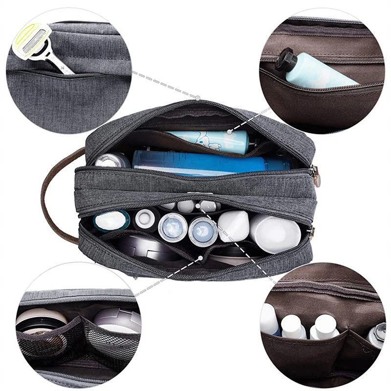 Man High Quality Make Up Bag Oxford Canvas Travel Toiletry Bag Organizer Waterproof Women Wash Pouch Handbag Cosmetic Case 4