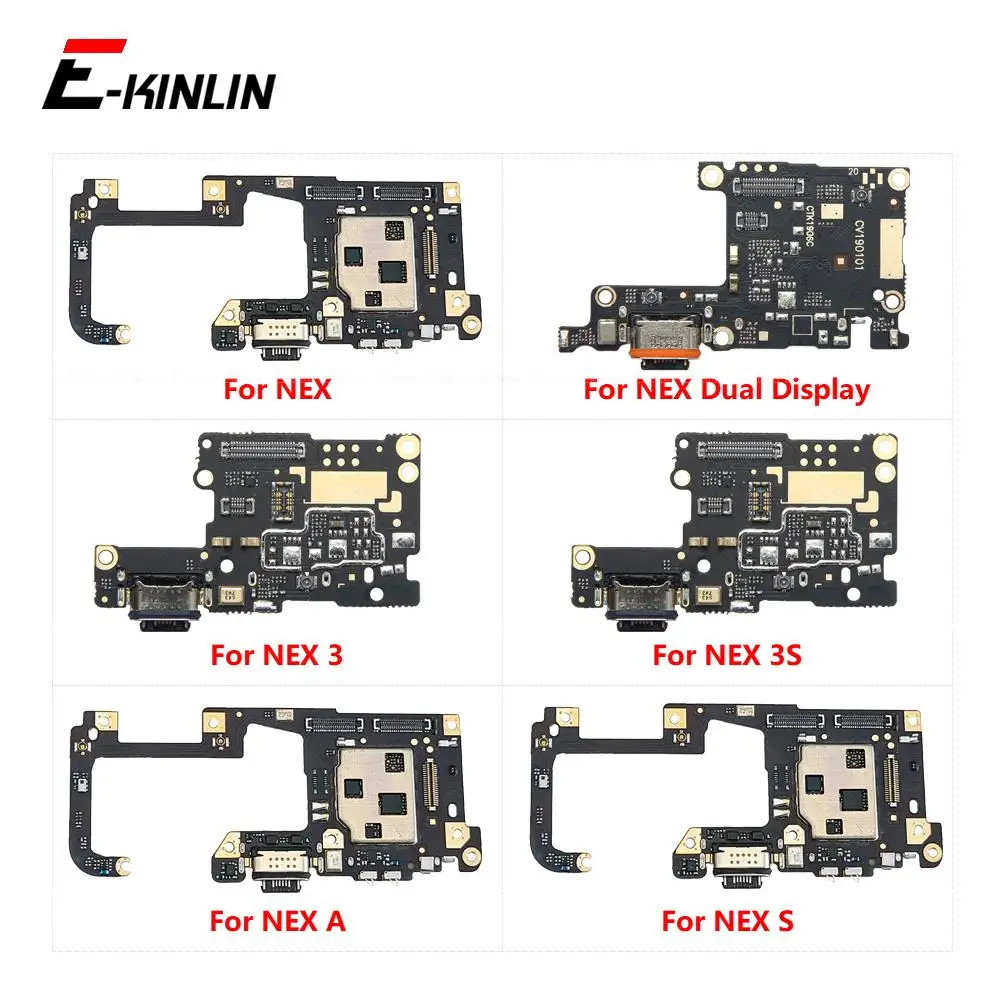 

USB Charging Port Dock Plug Connector Charger Board With Mic Microphone Flex Cable For Vivo NEX Dual Display 3 3S A S