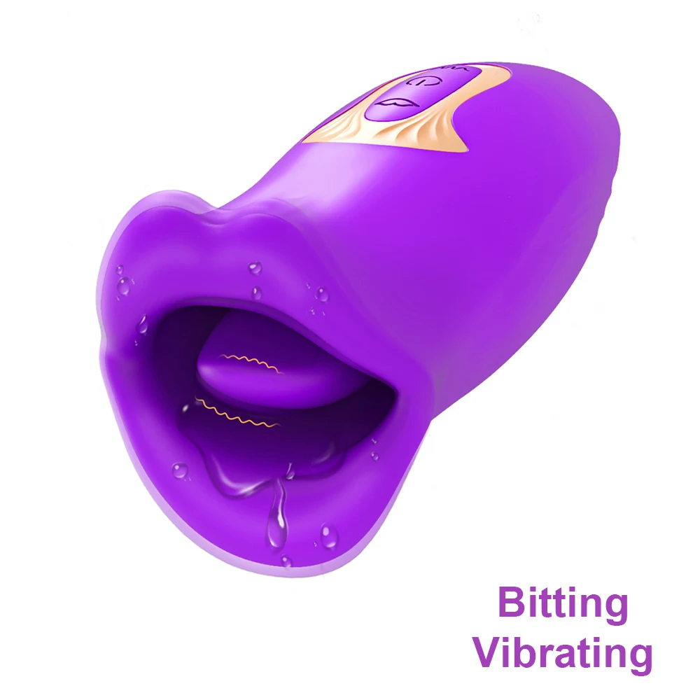 Tapping Flapping Vagina Dildo Vibrator for Women Bitting Oral Tongue Licking Clit Sucker Clitoris Stimulator Sex Toy for Women