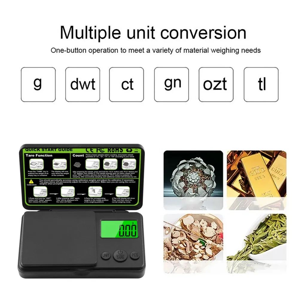 1PC Mini electronic digital pocket scale ABS material gold weight scale portable jewelry pocket scale