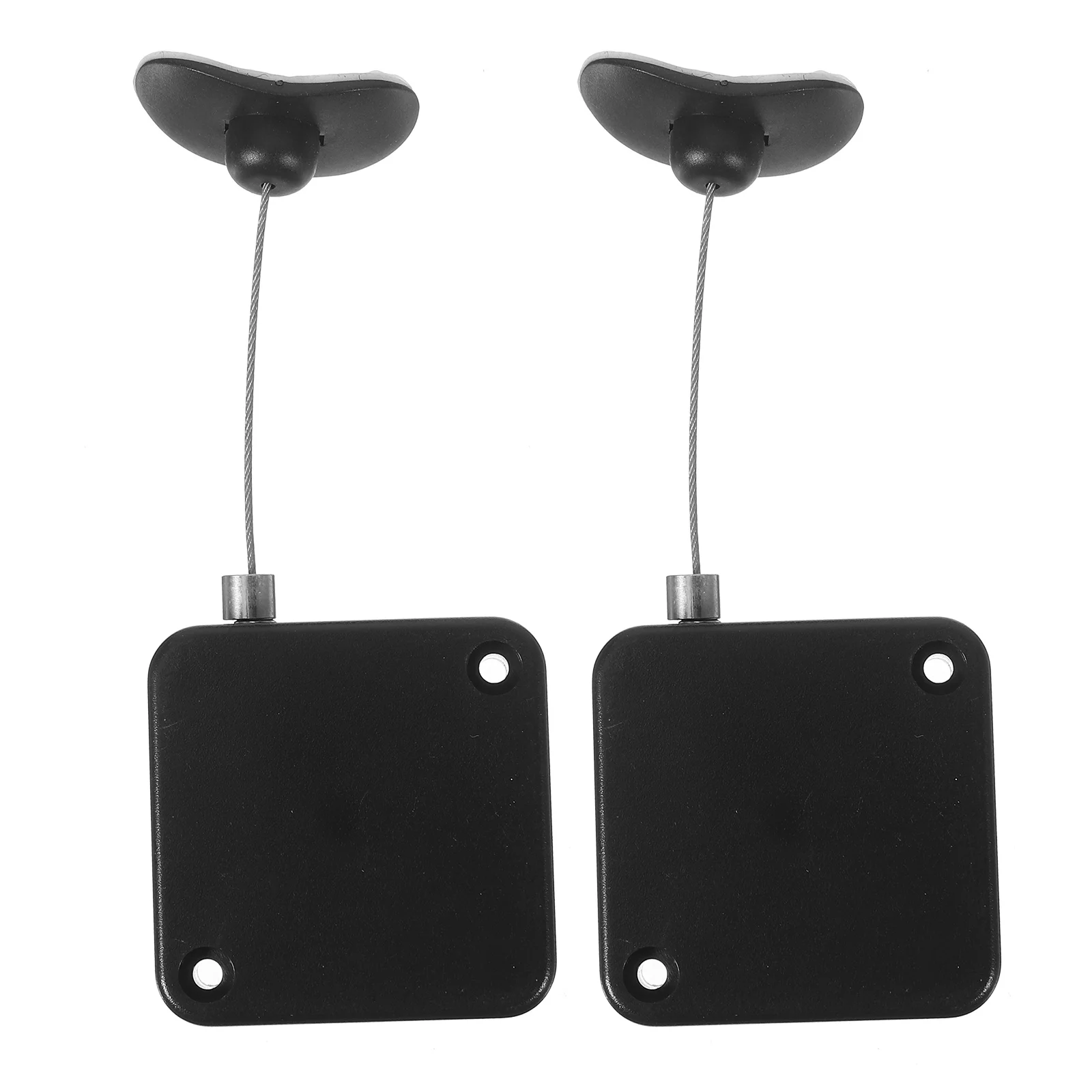 2 Pcs Automatic Retractable Steel Cable Lock Black 1m Remote Control Security Tether Anti Lost Wire Rope Badge Leash Hardware