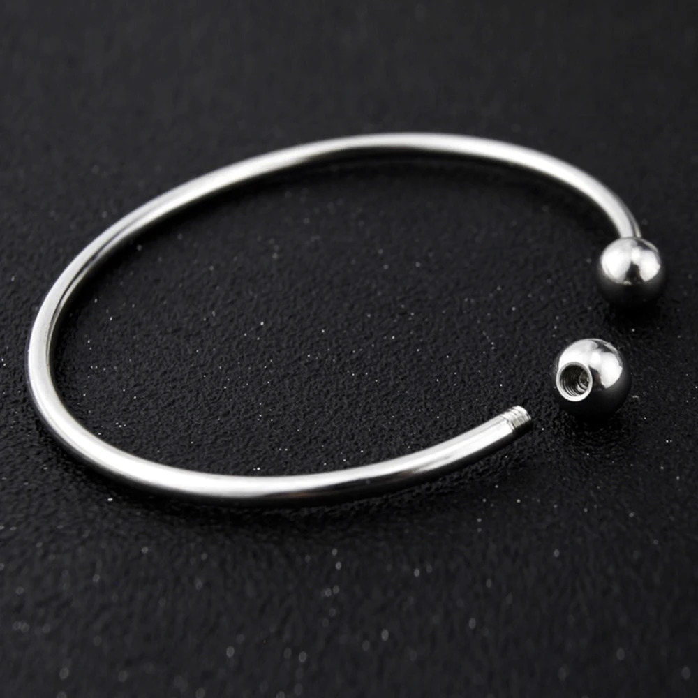 2pcs/lot Unscrew European Adjustable Cuff Open Bangles for Women Expandable Wire Bangles Bracelets Bead Charms
