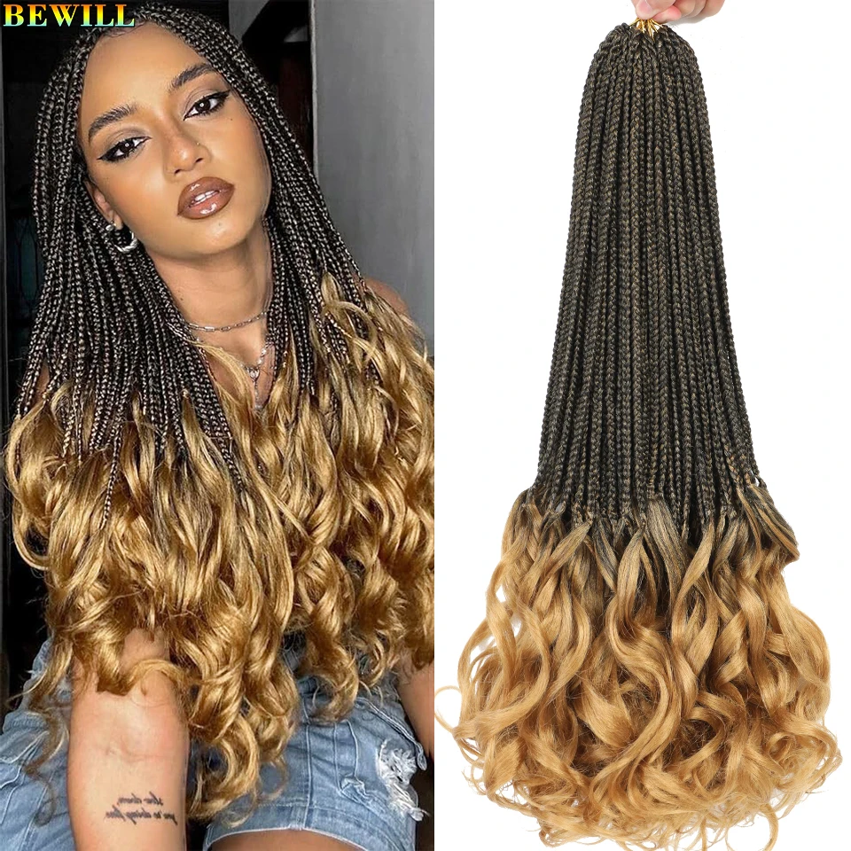 18 24 Inch French Curl Crochet Braids Pro-Looped French Curl Braiding Hair Soft Bouncy Loose Wavy Synthetic Hair for Black Women