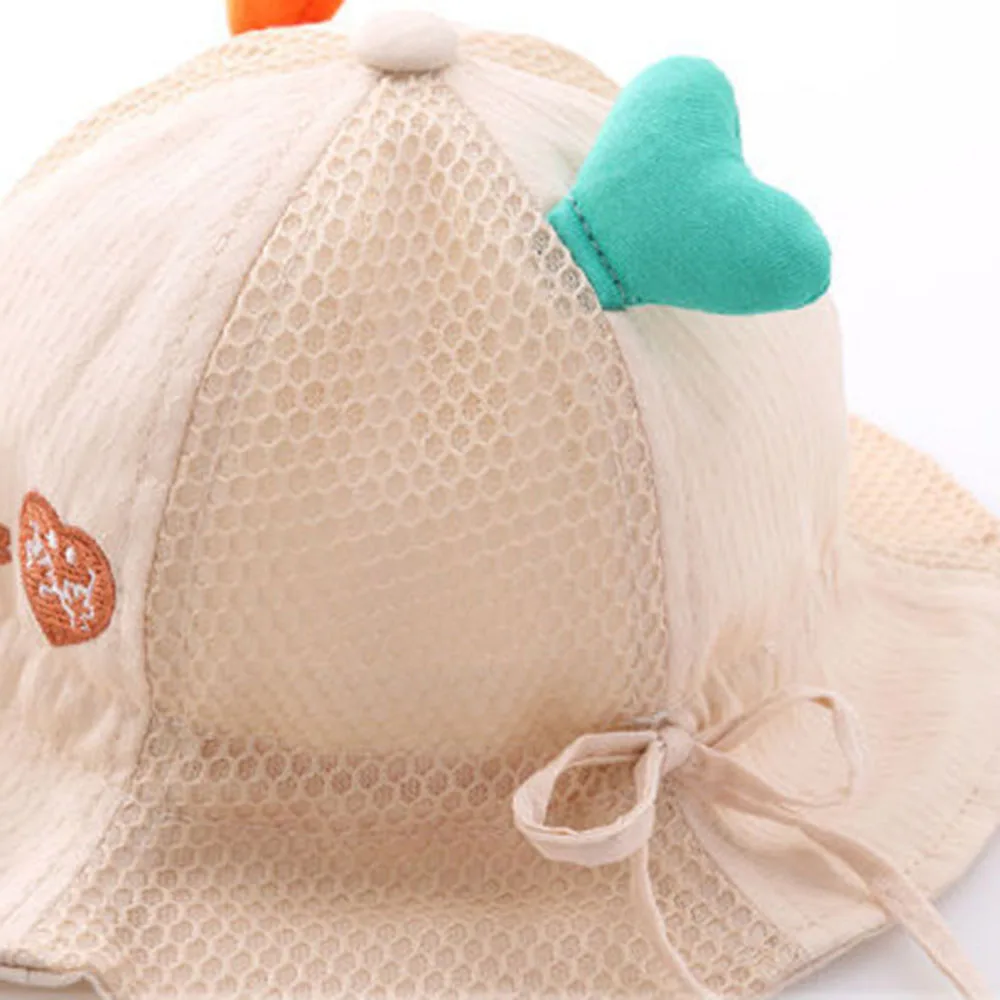 High Quality Love Decoration Baby Cute Bucket Hat Spring Autumn Thin 3-24 Month Summer Sun Shading Cotton Lovely_voghion.com