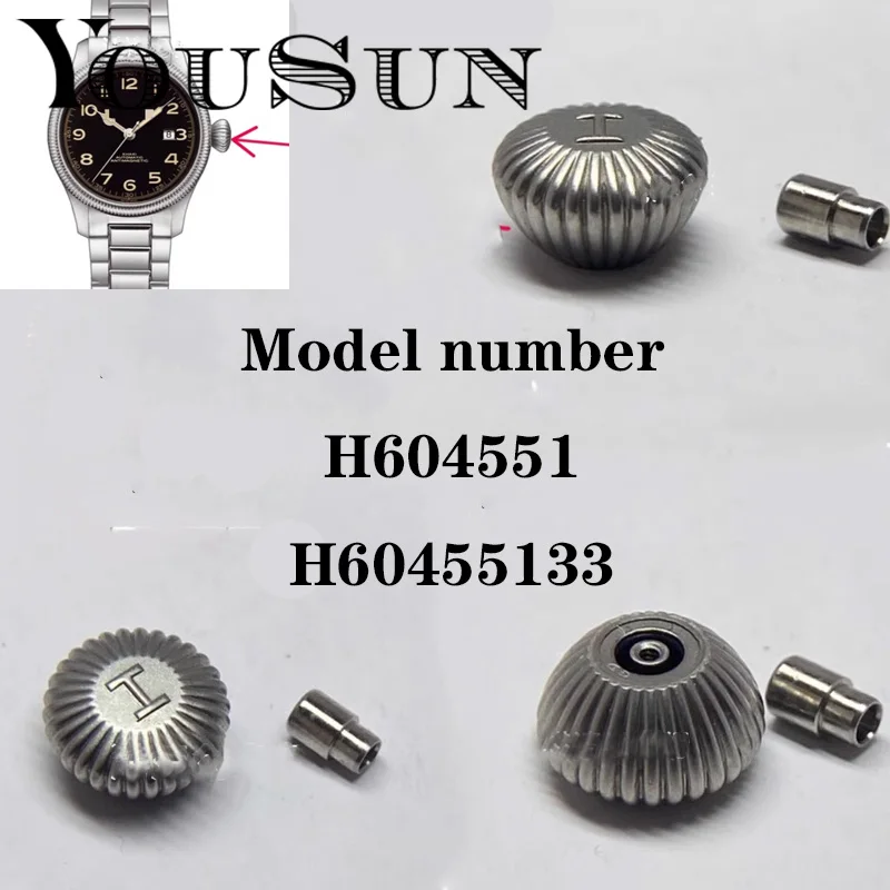 Per Hamilton Khaki Field Series H604551 H60455133 Accessori Corona Testa Orologio