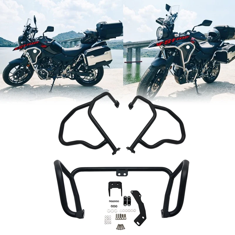 

Motorcycle Upper Lower Crash Bar Engine Tank Guard Cover Bumper Frame Protector For Suzuki V-Storm DL250 DL 250 2016-2020 2019