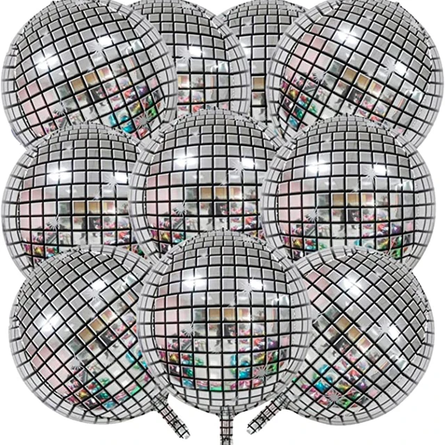 30 PCS Disco Ball Balloons, Party Decorations 32 Inch 22 10 Silver