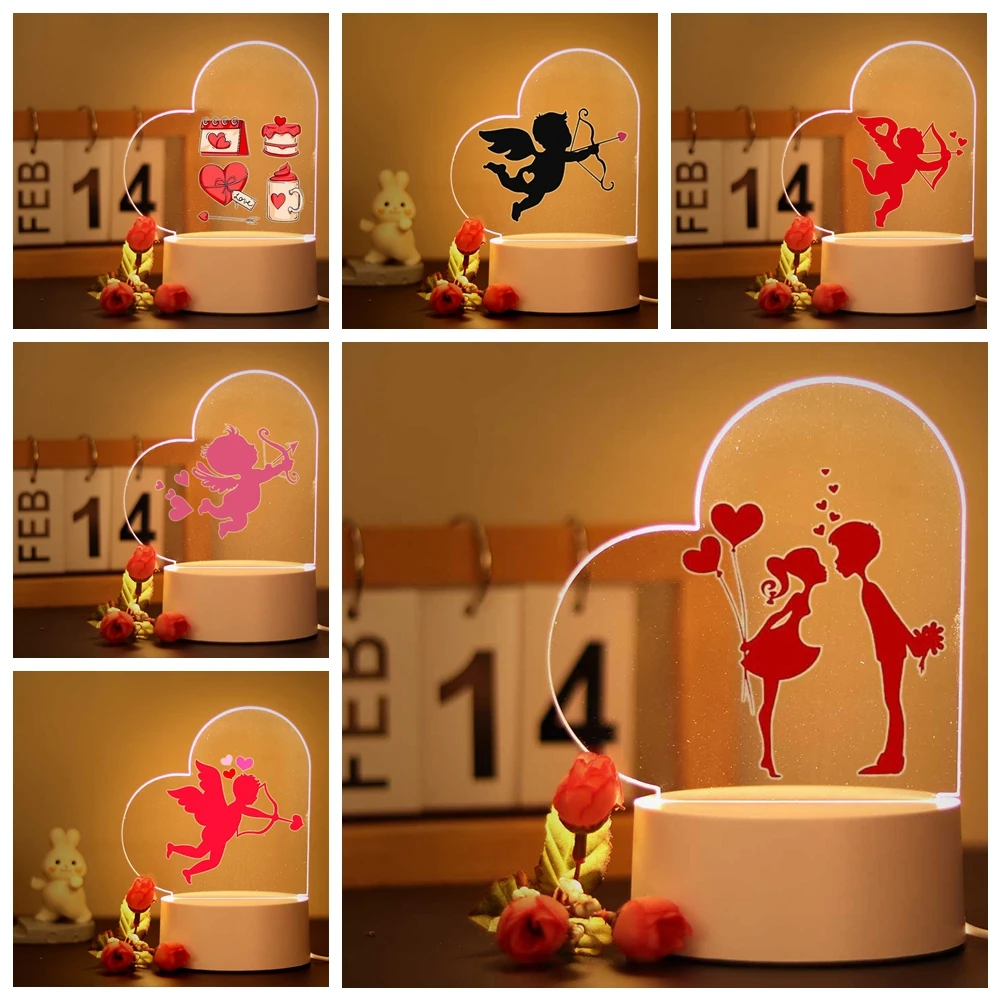  3D LED 착시 테이블 램프, 침실 장식, 여자 친구 연인 선물