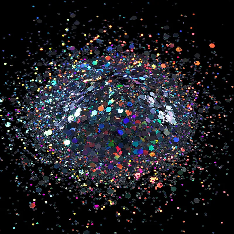 Holographic Chunky Glitter Flakes for DIY Nail Art & Epoxy Creations