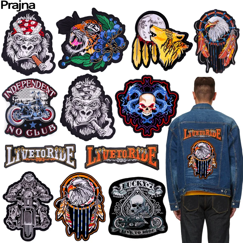 Punk Large Patch Eagle Claw Embroidery Patches For Clothing Motorcycle  Biker Iron On Patches On Clothes Jacket Back Sewing Patch
