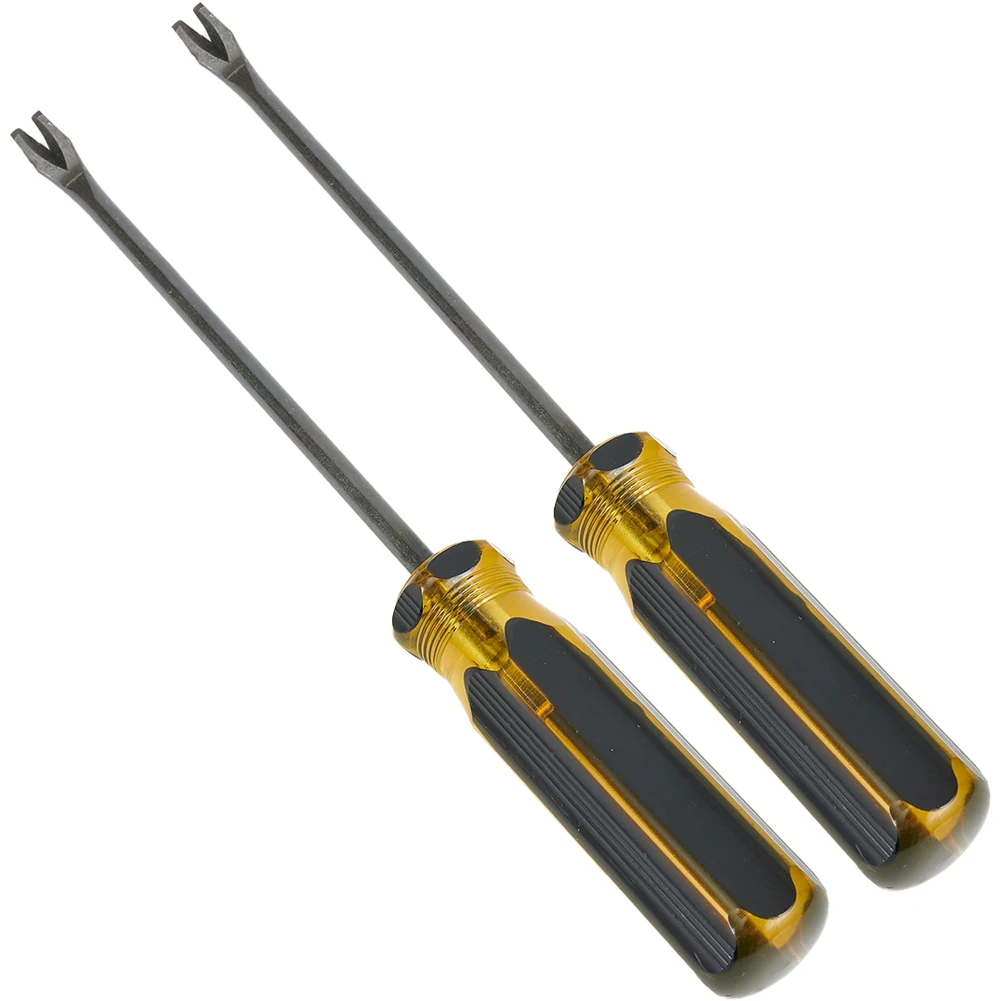 2Pcs Staple Lifter Tack Nail Pin Remover Tappezzeria Puller Pry Bar Barra Di Leva In Acciaio Al Cromo Vanadio Per Il Sollevamento Di Chiodi A Bottone