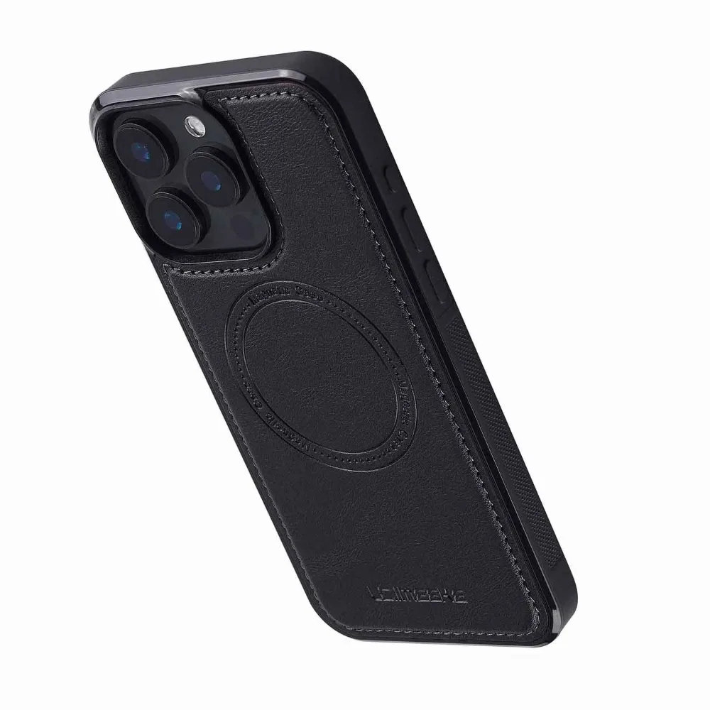 Premium Magnetic Leather Phone Case - Shockproof Mag-Safe Soft Back Cover