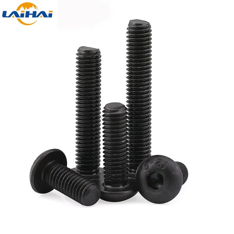 5/10/50 M1.6 M2 M2.5 M3 M4 M5 M6 M8 304 Stainless Steel Black grade 10.9 ISO7380 Hexagon Hex Socket Head Button Allen Bolt Screw