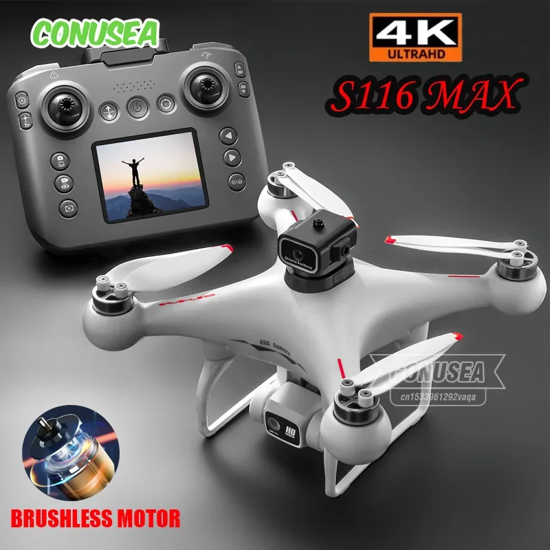 S116 Maxドローン 4Kプロフェッショナルドローン ブラシレスドローン FPV WiFiクアッドコプター 障害物回避機能付き リモコン ...