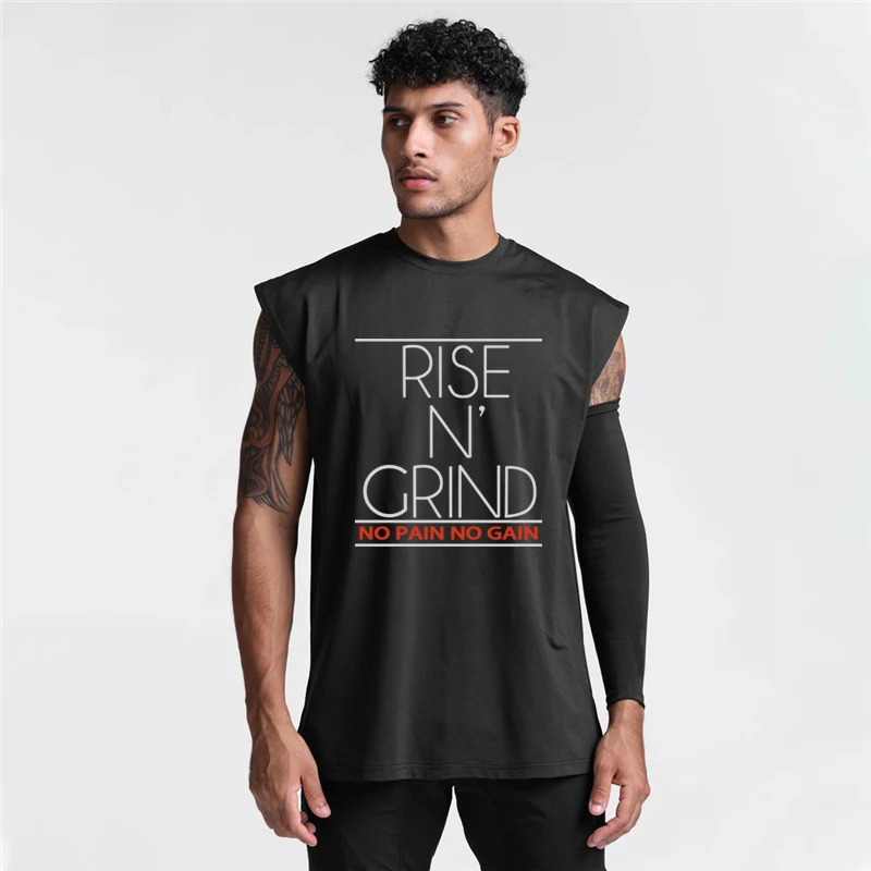 Tops Camisa sin Mangas de Verano Fitness Tirantes Muscle Estampado Camiseta con Capucha de Tirantes Deportes para Hombre 