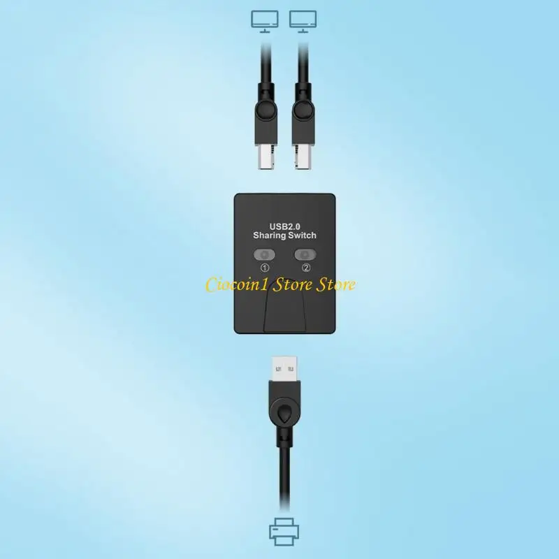 A3PC USB2.0 수동 공유 스위칭 프린터 공유 장치 USB 허브 2 in 1 Out