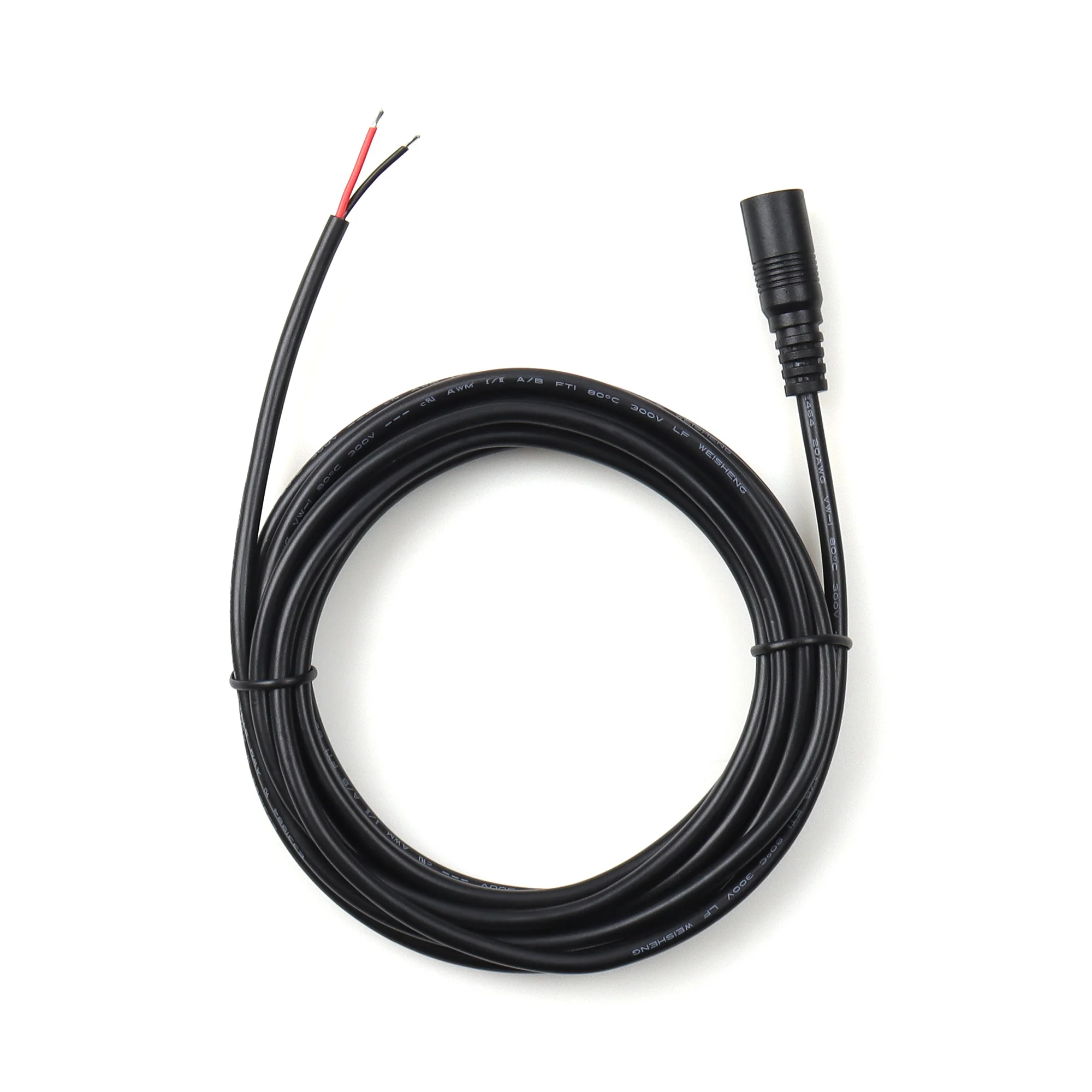 【LANO】블랙 1m/2m/3m DC5.5x2.1mm 암-오픈 엔드 전원 연장 케이블 20AWG DC5521 LED 조명 카메라 DIY 프로젝트 DVR용
