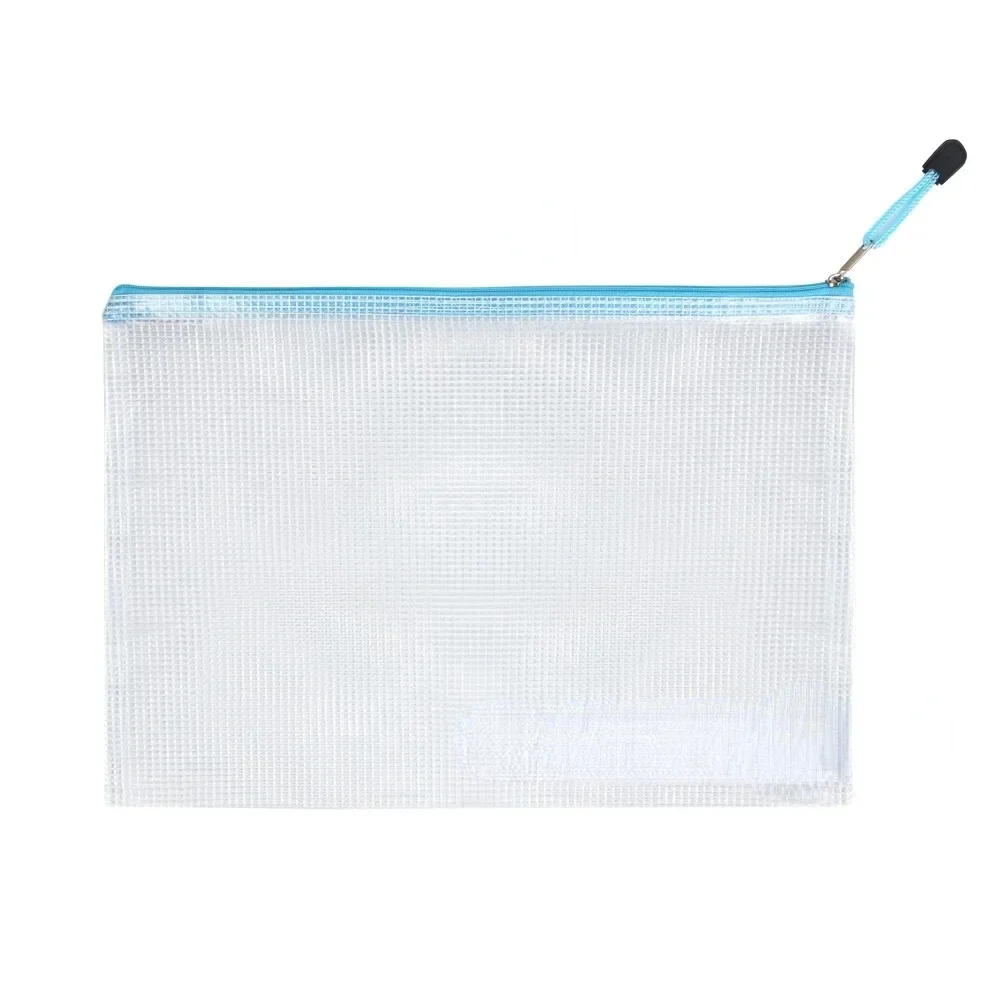 thumbnail image 1 of Bolsa de malla con cremallera, impermeable, de plástico, para documentos, multiusos, para viajes, almacenamiento, electrodomésticos de oficina, bolsas para organizar el hogar, 1 of 5